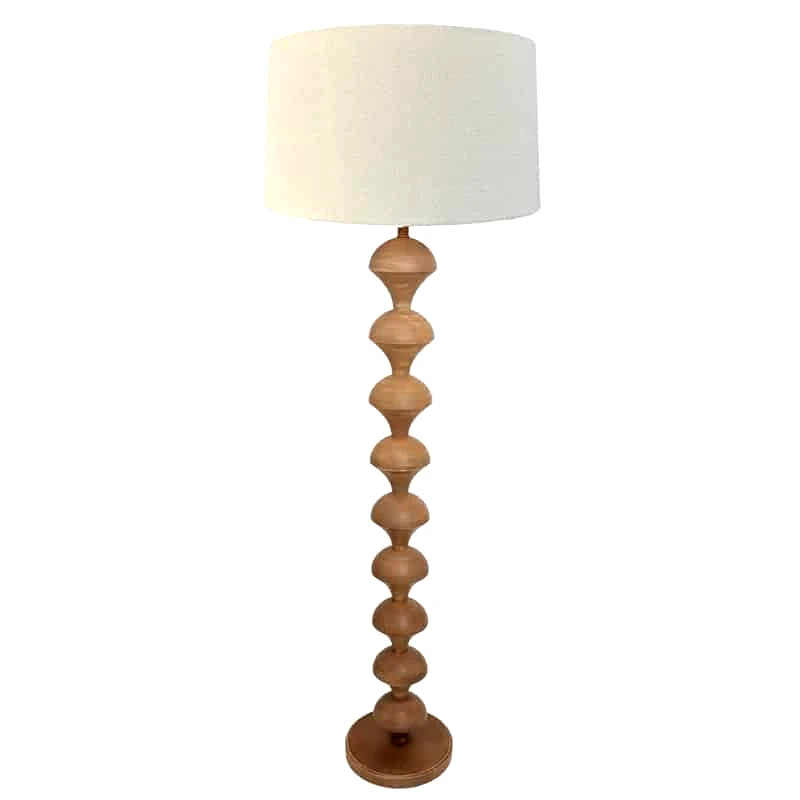 Art Et Lumiere Φωτιστικό Επιδαπέδιο Ξύλινο Natural-Λευκό Φ24x170εκ. Art Et Lumiere 11422 (Υλικό: Ξύλο, Χρώμα: Λευκό) - Art Et Lumiere - lumiere_11422