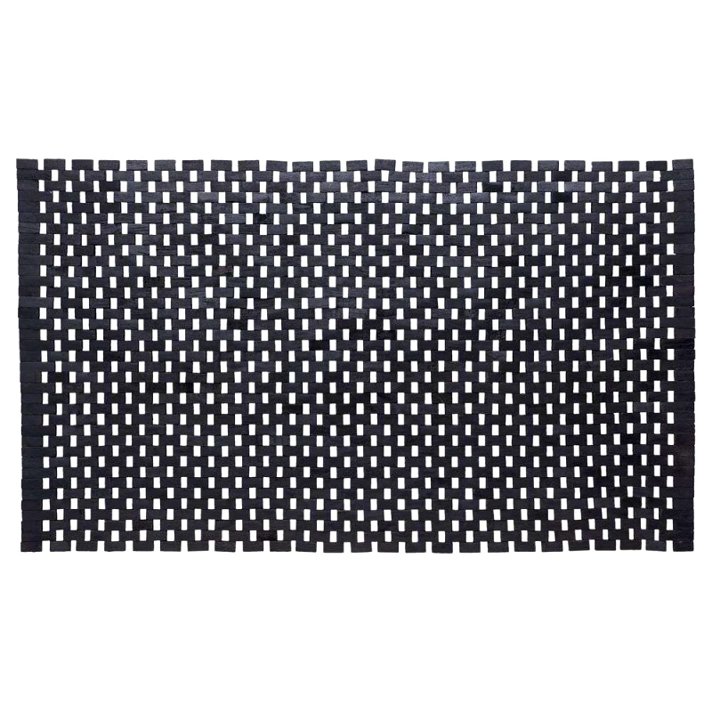 sealskin Ταπέτο Μπάνιου Teak(Ξύλινο) 52x90εκ. Woodblock Black Sealskin 800125 (Υλικό: Ξύλο, Χρώμα: Μαύρο) - sealskin - sl-800125