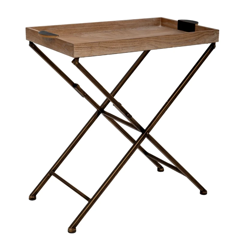 Iliadis Τραπεζάκι Με Δίσκο Ξύλινο-Μεταλλικό Μαύρο-Natural 75,5x40x75,5εκ. iliadis 88979 (Υλικό: Ξύλο, Χρώμα: Μαύρο) - Iliadis - il_88979