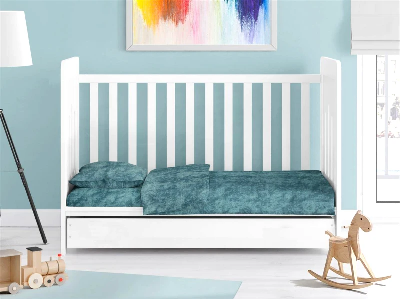 DimCol Σεντόνι Μεμονωμένο Βαμβακερό Με Λάστιχο Κούνιας 70x140+15εκ. Shadow 616 Petrol Dimcol (Ύφασμα: Βαμβάκι 100%, Τύπος κατωσέντονου: Με Λάστιχο, Χρώμα: Πετρόλ , Μέγεθος: Μεμονωμένο) - DimCol - 31132019001