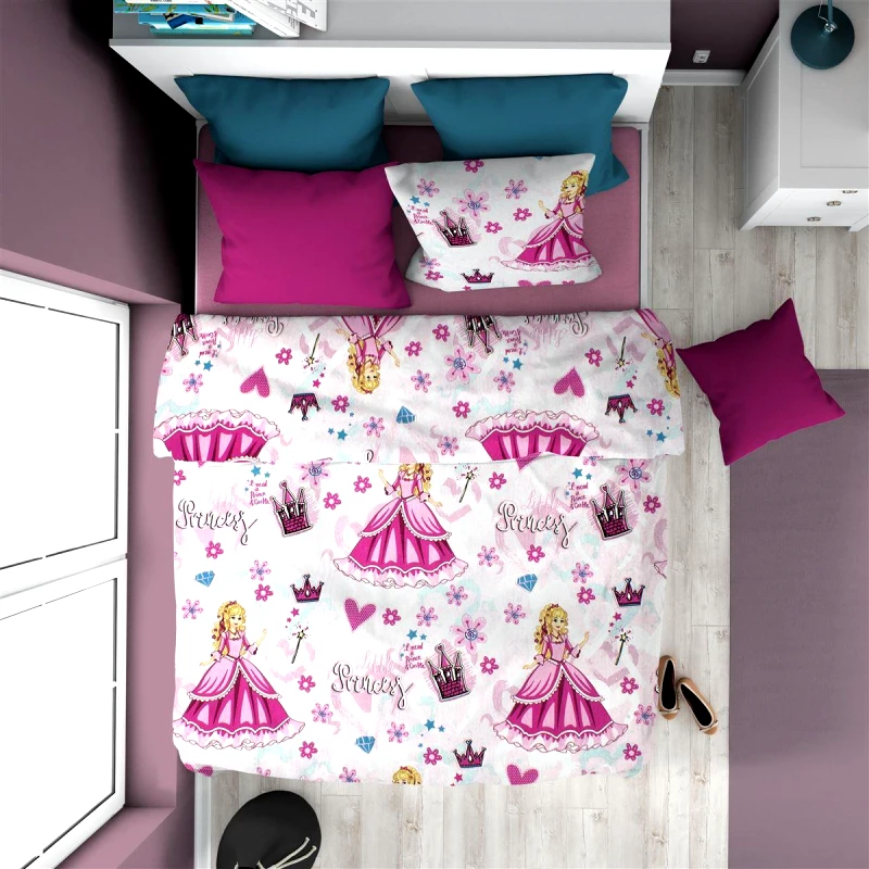 DimCol Παπλωματοθήκη Polycotton Μονή 160x240εκ. Princess 390 Pink Dimcol (Ύφασμα: Βαμβάκι 100%, Χρώμα: Ροζ) - DimCol - 32310823003