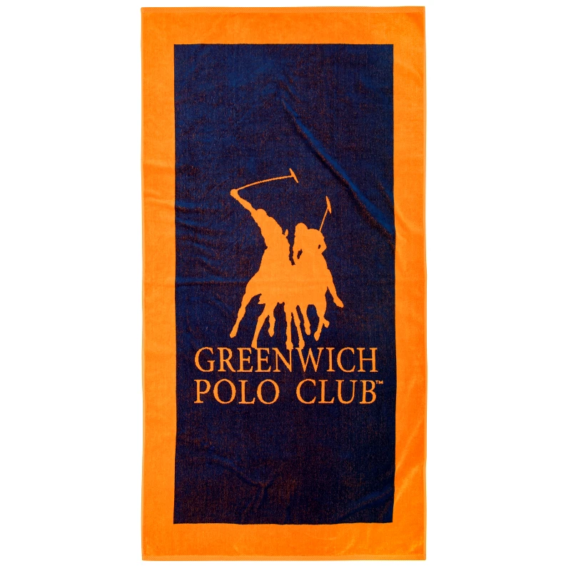 Greenwich Polo Club Πετσέτα Θαλάσσης Βαμβακερή 90x180εκ. Essential 4003 Μπλε-Πορτοκαλί Greenwich Polo Club (Ύφασμα: Βαμβάκι 100%, Χρώμα: Μπλε) - Greenwich Polo Club - 267901804003