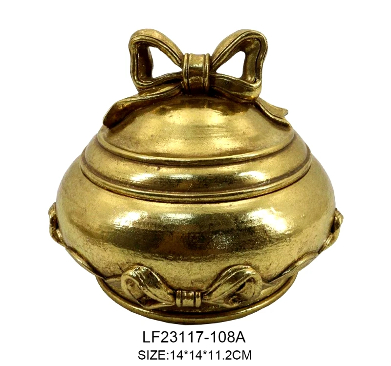 Oriana Ferelli Μπιζουτιέρα Polyresin Χρυσή Oriana Ferelli 14x14x11,2εκ. XL23117108 (Υλικό: Polyresin, Χρώμα: Χρυσό ) - Oriana Ferelli - XL23117108