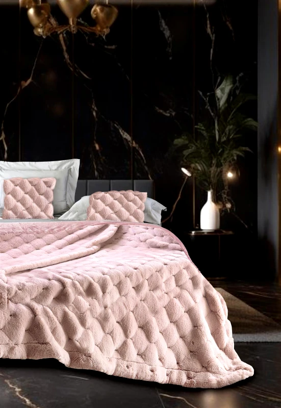 Makis Tselios Κουβερτοπάπλωμα Faux Fur Υπέρδιπλο 220x240εκ. Prada2 Light Pink Camaro Makis Tselios (Ύφασμα: Polyester, Χρώμα: Ροζ, Μέγεθος: Υπέρδιπλα) - Makis Tselios - 322740123456