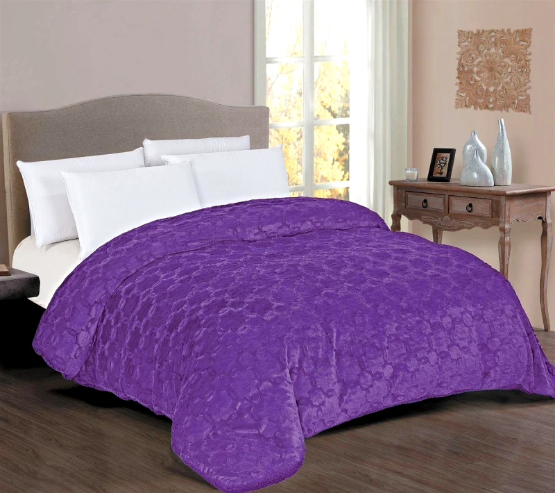 DimCol Κουβερτοπάπλωμα Fur-Sherpa Μονό 160x220εκ. Mauve DimCol (Ύφασμα: Polyester, Χρώμα: Μωβ, Μέγεθος: Μονά) - DimCol - 33421006037