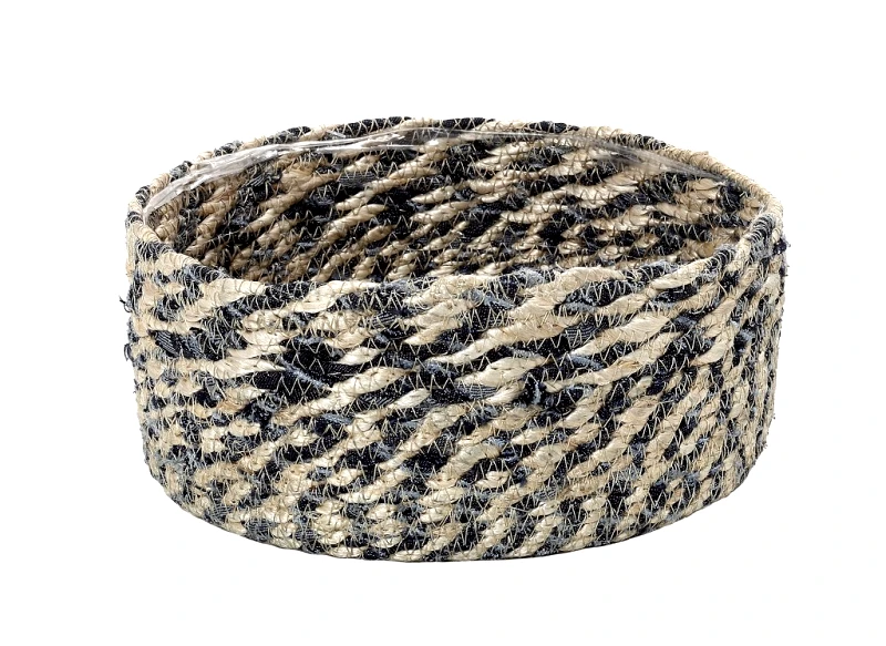 ESPIEL Καλάθι Ψάθινο ESPIEL 30x13εκ. GAS113 (Υλικό: Ψάθινο, Χρώμα: Μαύρο) - ESPIEL - GAS113