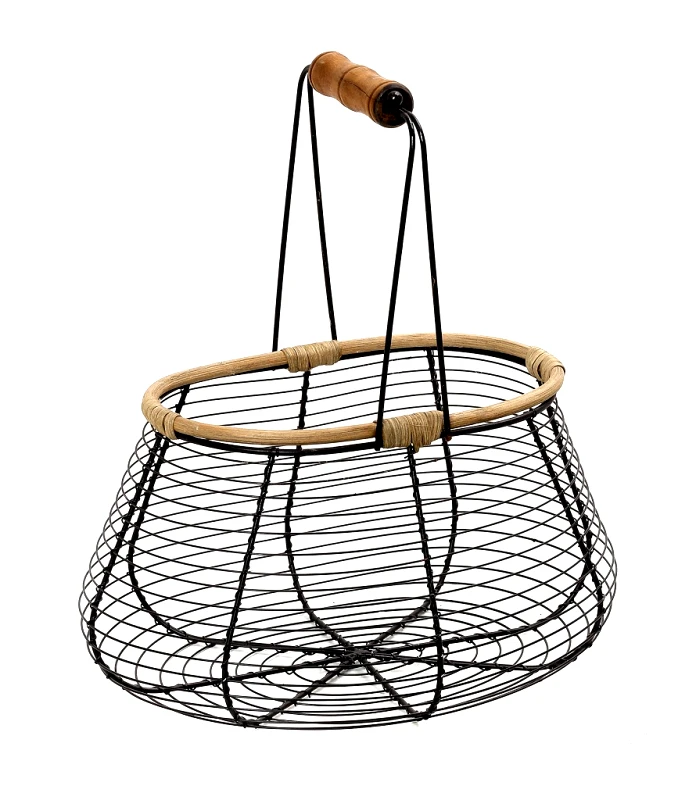 ESPIEL Καλάθι Μεταλλικό-Bamboo ESPIEL 30x20x32εκ. TAK218 (Υλικό: Μεταλλικό, Χρώμα: Μαύρο) - ESPIEL - TAK218