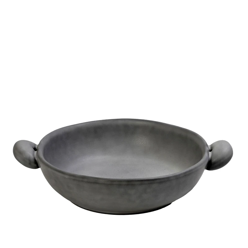ESPIEL Σαλατιέρα Με Λαβές Stoneware Γκρι Canyon ESPIEL 25x18x8εκ. GMT412K2 (Σετ 2 Τεμάχια) (Χρώμα: Γκρι, Υλικό: Stoneware) - ESPIEL - GMT412K2