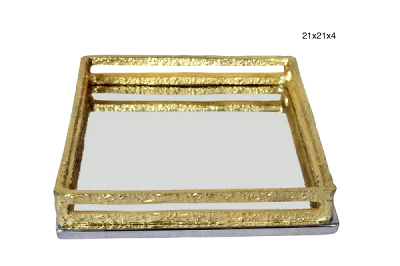 Capolavoro Χαρτοπετσετοθήκη Ανοξείδωτη Ασημί-Χρυσή 21x21x4εκ. Capolavoro 21.000.1019 (Υλικό: Ανοξείδωτο, Χρώμα: Χρυσό ) - Capolavoro - 21.000.1019