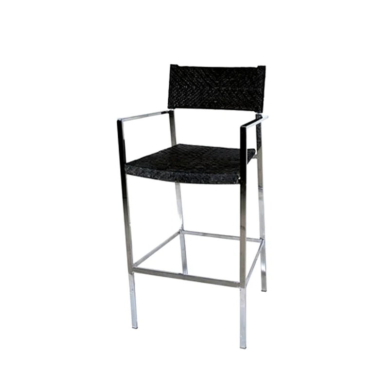 MSA DECORATION Σκαμπώ Μπαρ Rattan-Ανοξείδωτο Μαύρο 55x50x111εκ. MSA 20-19-860 (Υλικό: Ανοξείδωτο, Χρώμα: Μαύρο) - MSA DECORATION - 20-19-860