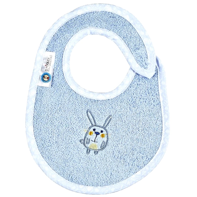 Ο Κόσμος του Μωρού Σαλιάρα Βαμβακερή Μικρή Elephant Σιέλ 18122 (Ύφασμα: Βαμβάκι 100%, Χρώμα: Σιέλ) - Ο Κόσμος του Μωρού - 5205626181224