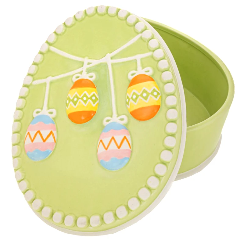 Iliadis Πασχαλινή Μπισκοτιέρα Κεραμική Πράσινη 24x18x10εκ. iliadis 89271 (Υλικό: Κεραμικό, Χρώμα: Πράσινο ) - Iliadis - il_89271