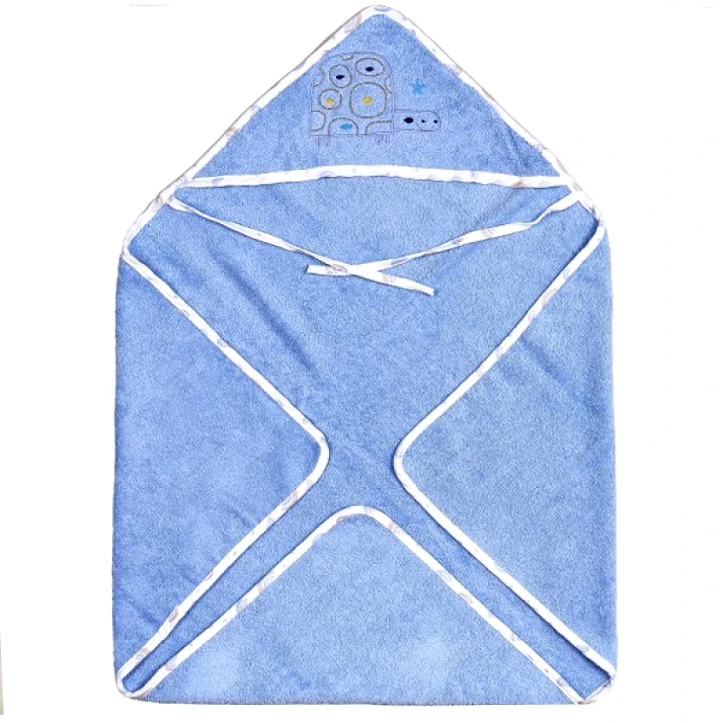 Ο Κόσμος του Μωρού Κάπα Βαμβακερή 75x75εκ. Tortoise Σιέλ 40242 (Ύφασμα: Βαμβάκι 100%, Χρώμα: Σιέλ, Μέγεθος: Βρεφικό) - Ο Κόσμος του Μωρού - 5205626402428