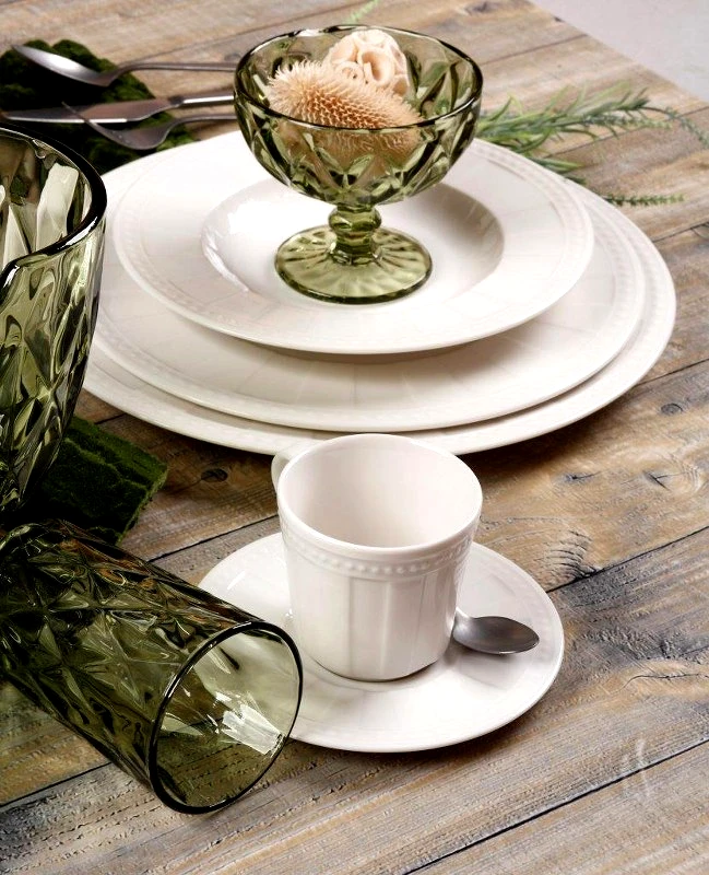 CRYSPO TRIO Σετ Φλυτζάνια Τσαγιού 6τμχ Πορσελάνης 220ml Ivory CRYSPO TRIO 03.000.16 (Υλικό: Πορσελάνη) - CRYSPO TRIO - 03.000.16
