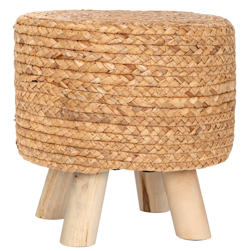 Iliadis Σκαμπώ Πλεκτό Boho Καφέ-Natural 29x26εκ. iliadis 90095 (Υλικό: Ξύλο, Χρώμα: Καφέ) - Iliadis - il_90095