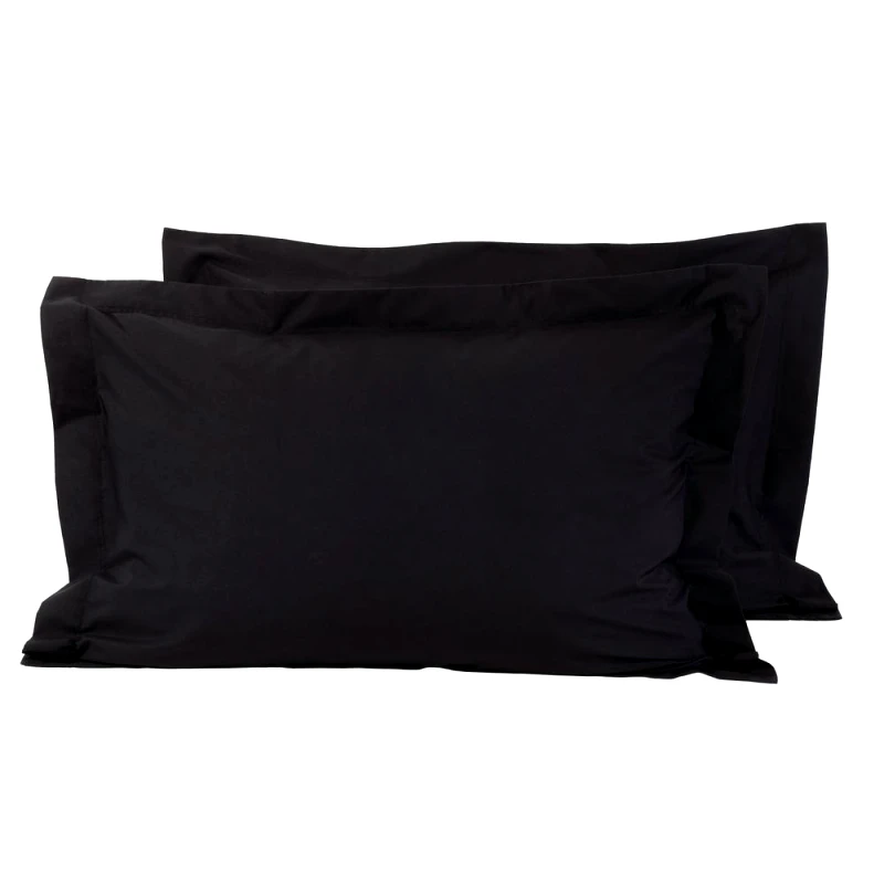 Das Home Ζεύγος Μαξιλαροθήκες Βαμβακερές Oxford 50x70+5εκ. Best Line 1015 Das Home (Ύφασμα: Βαμβάκι 100%, Χρώμα: Μαύρο) - Das Home - 533400001015