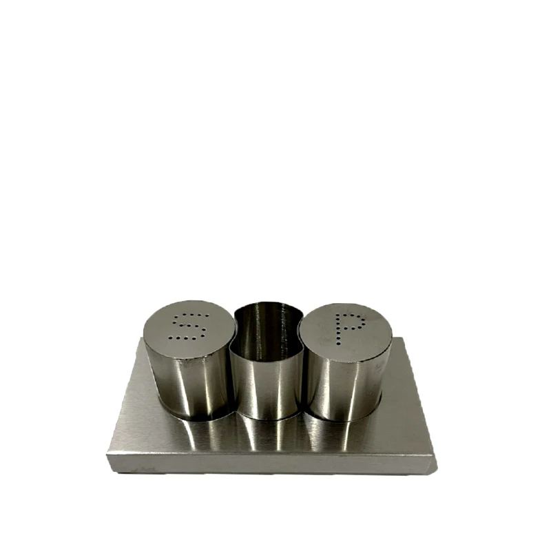 ESPIEL Σετ Αλατοπίπερο Με Θέση Για Οδοντογλυφίδες Ανοξείδωτο Ασημί ESPIEL 15x5,5x8,2εκ. DWKA1001 (Υλικό: Ανοξείδωτο, Χρώμα: Ασημί ) - ESPIEL - DWKA1001