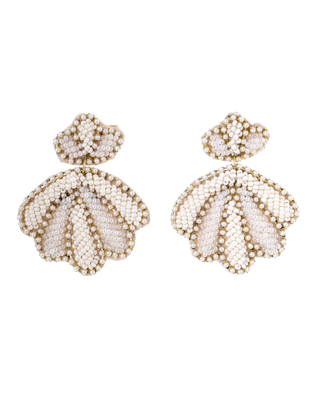 ble Σκουλαρίκια Σετ 2τμχ Κοχύλια Μεταλλικά Μπεζ ble 4x2x5,5εκ. 5-45-851-0049 (Υλικό: Μεταλλικό, Χρώμα: Μπεζ) - ble - 5-45-851-0049