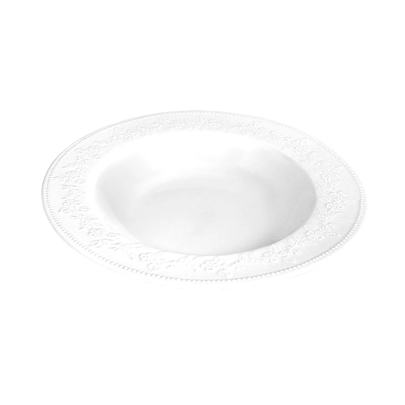 Oriana Ferelli® Πιάτο Βαθύ Πορσελάνης Λευκό Kea Oriana Ferelli 23εκ. PRPW350002 (Σετ 6 Τεμάχια) (Υλικό: Πορσελάνη, Χρώμα: Λευκό, Μέγεθος: Μεμονωμένο) - Oriana Ferelli® - PRPW350002