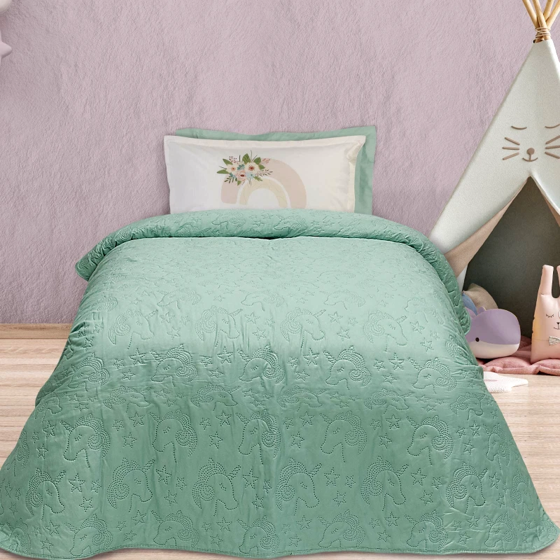 DAS KIDS Κουβερλί Microfiber Μονό 160x240εκ. Kid Line 4861 Μέντα Das Kids (Ύφασμα: Microfiber, Χρώμα: Μέντα) - DAS KIDS - 402009104861
