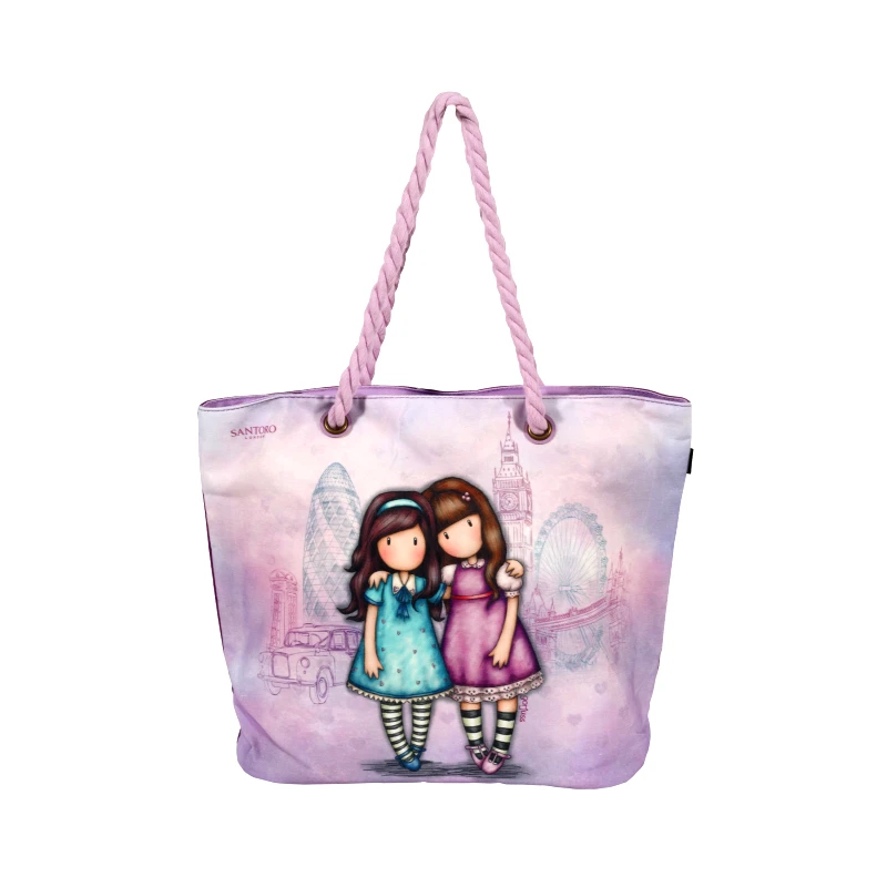 SANTORO Τσάντα Θαλάσσης Polyester 5872 Λιλά 38x20x58εκ. Santoro (Ύφασμα: Polyester, Χρώμα: Λιλά) - SANTORO - 430100005872