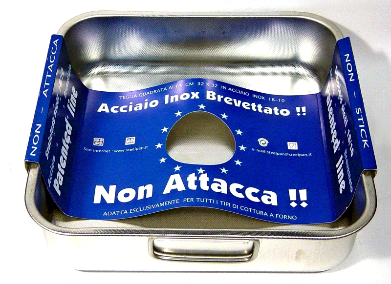 Steel Pan Ταψί Αντικολλητικό Ανοξείδωτο 18/10 Patented Steel Pan 32x32εκ. ST11164000 (Υλικό: Ανοξείδωτο) - Steel Pan - ST11164000