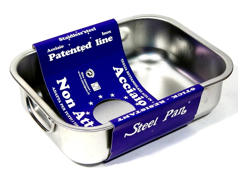 Steel Pan Ταψί Αντικολλητικό Ανοξείδωτο 18/10 Patented Steel Pan 40x28εκ. ST11163000 (Υλικό: Ανοξείδωτο) - Steel Pan - ST11163000