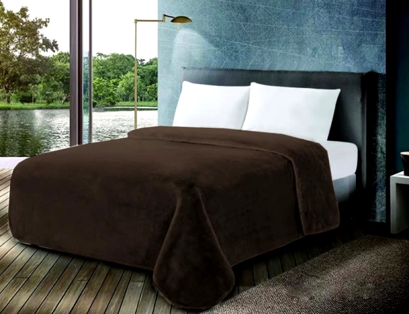 OEM Κουβέρτα Βελουτέ Μονή 160x220εκ. Coffee Quartz (Σετ 3 Τεμάχια) (Ύφασμα: Polyester, Χρώμα: Καφέ) - OEM - 5201847012378-4