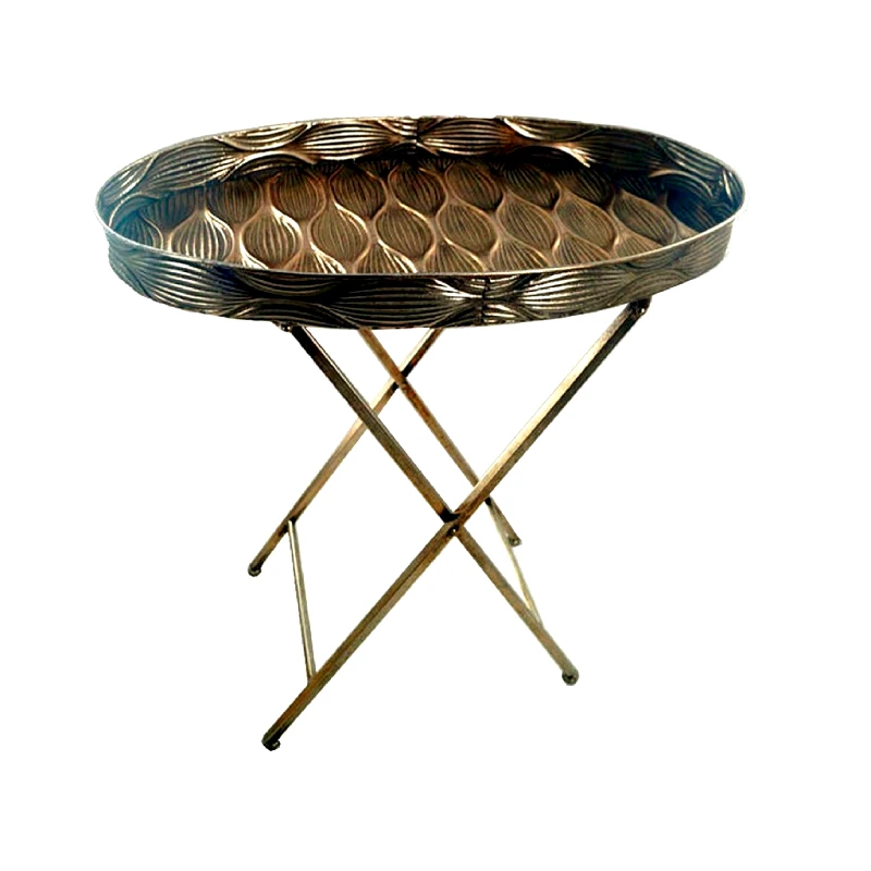 ESPIEL Τραπεζάκι Βοηθητικό Μεταλλικό Χρυσό 67x34,5x71εκ. ESPIEL GLD108 (Υλικό: Μεταλλικό, Χρώμα: Χρυσό ) - ESPIEL - GLD108