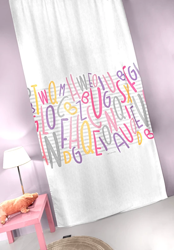 Guy Laroche Κουρτίνα Polyester Letters Pink 145x270εκ. Guy Laroche (Ύφασμα: Polyester, Χρώμα: Ροζ) - Guy Laroche - 5206480665127