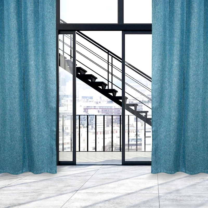Das Home Κουρτίνα Με Κρίκους Polyester 140x280εκ. Curtain Line 2132 Das Home (Ύφασμα: Polyester, Χρώμα: Μπλε) - Das Home - 420142802132