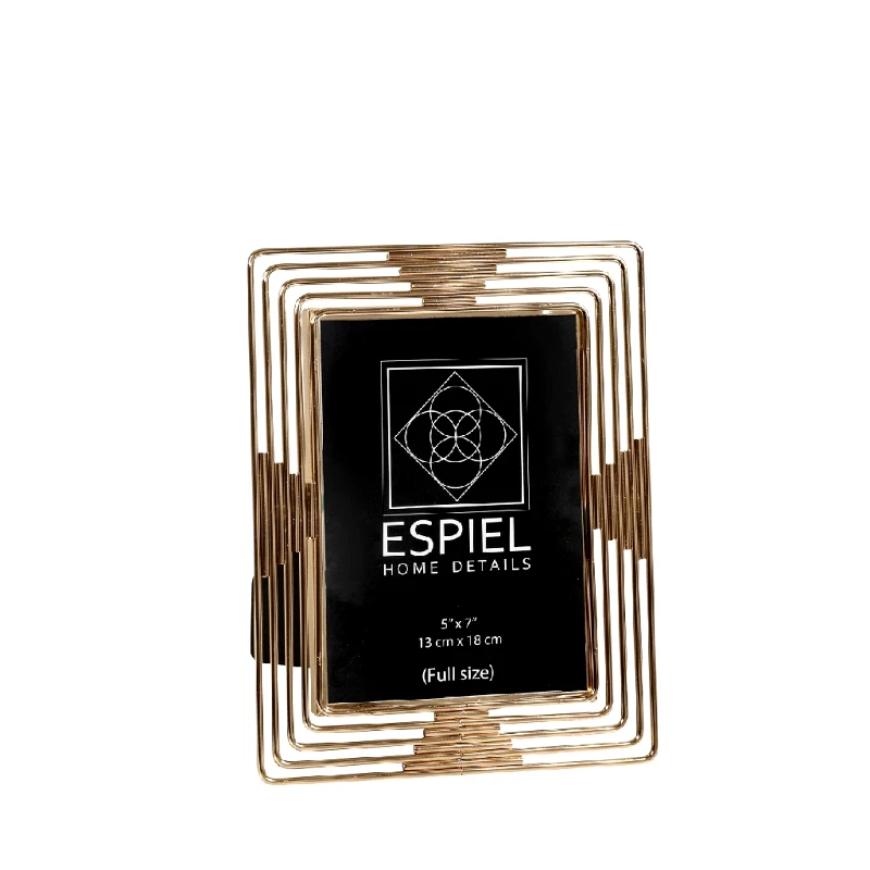 ESPIEL Κορνίζα Μεταλλική Χρυσή ESPIEL 10x15εκ. FAM522 (Υλικό: Μεταλλικό, Χρώμα: Χρυσό ) - ESPIEL - FAM522