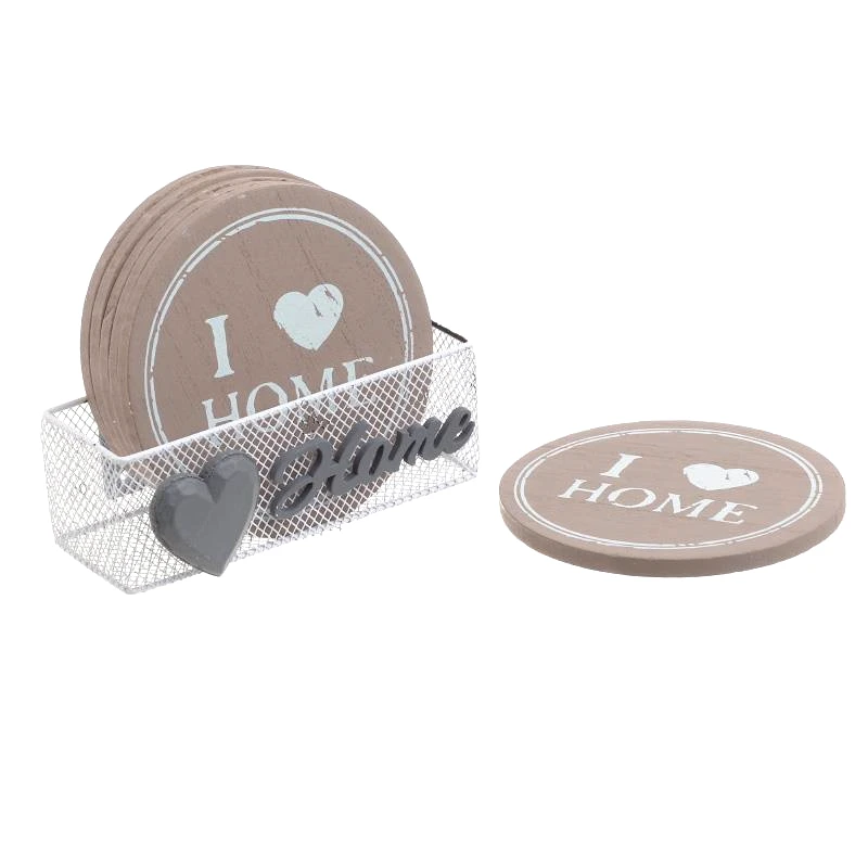 CLICK Σουβέρ Σετ 6τμχ Ξύλινο-Μεταλλικό CLICK 12x5x10εκ. 6-60-151-0021 (Υλικό: Ξύλο) - CLICK - 6-60-151-0021