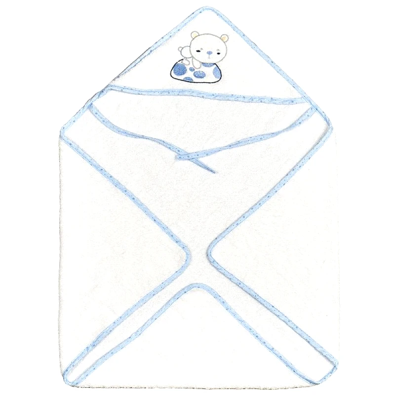 Ο Κόσμος του Μωρού Κάπα Βαμβακερή 75x75εκ. Bear Σιέλ 40232 (Ύφασμα: Βαμβάκι 100%, Χρώμα: Σιέλ, Μέγεθος: Βρεφικό) - Ο Κόσμος του Μωρού - 5205626402329