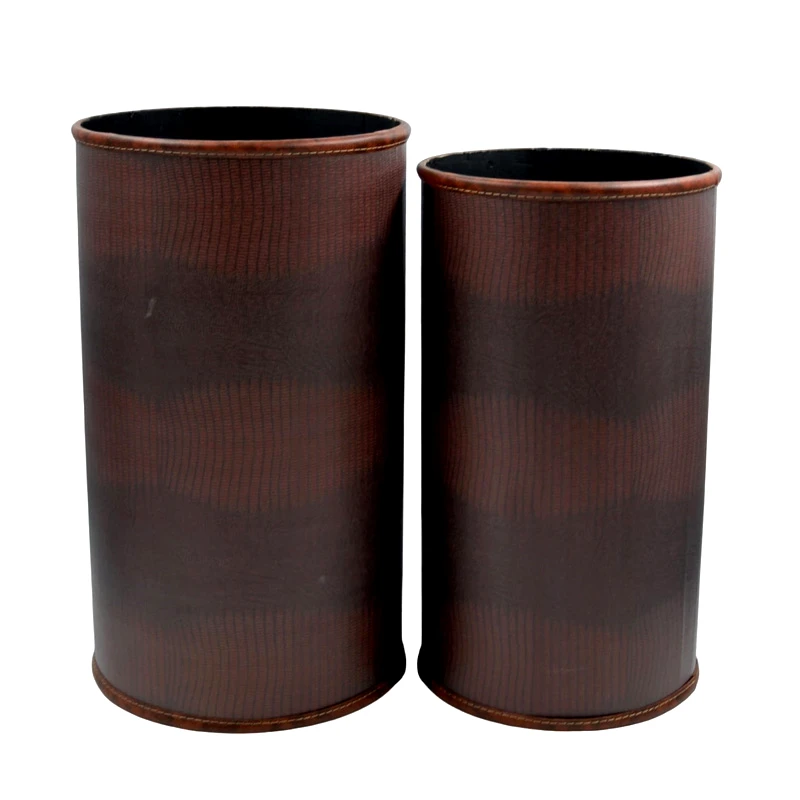 Royal Art Collection Ομπρελοθήκη Σετ 2τμχ Ξύλινη-Δερματίνης Καφέ 23x44εκ.-25x45εκ. Royal Art INX4/2322A (Υλικό: Ξύλο, Χρώμα: Καφέ) - Royal Art Collection - INX4/2322A