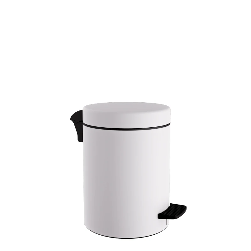 Pam & Co Καλάθι Απορριμμάτων 3lt Soft Close Ανοξείδωτο Matt White Pam & Co Φ18x25εκ. 03-601-033 (Υλικό: Ανοξείδωτο, Χρώμα: Λευκό) - Pam & Co - 03-601-033