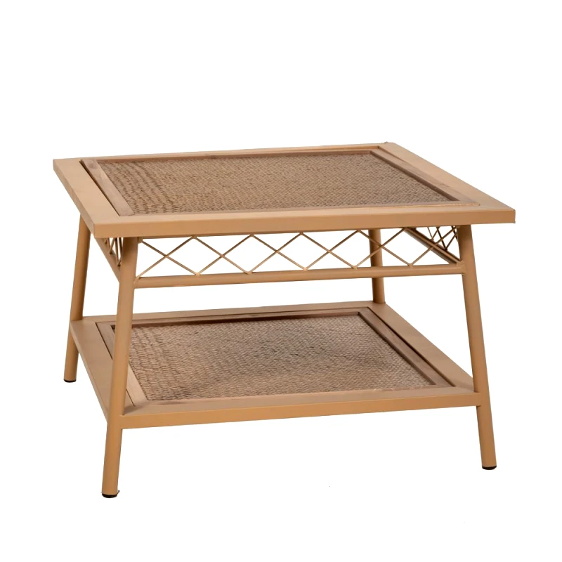 Iliadis Τραπεζάκι Σαλονιού Μεταλλικό-Ξύλινο Καφέ iliadis 60x60x40εκ. 84912 (Υλικό: Ξύλο, Χρώμα: Καφέ) - Iliadis - il_84912