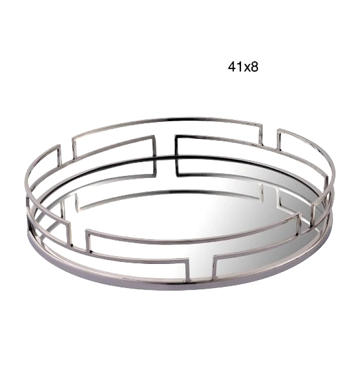 Capolavoro Δίσκος Σερβιρίσματος Στρογγυλός Αλουμινίου Ασημί Με Καθρέπτη Φ41x8εκ. Capolavoro 21.000.1114 (Υλικό: Αλουμίνιο, Χρώμα: Ασημί ) - Capolavoro - 21.000.1114