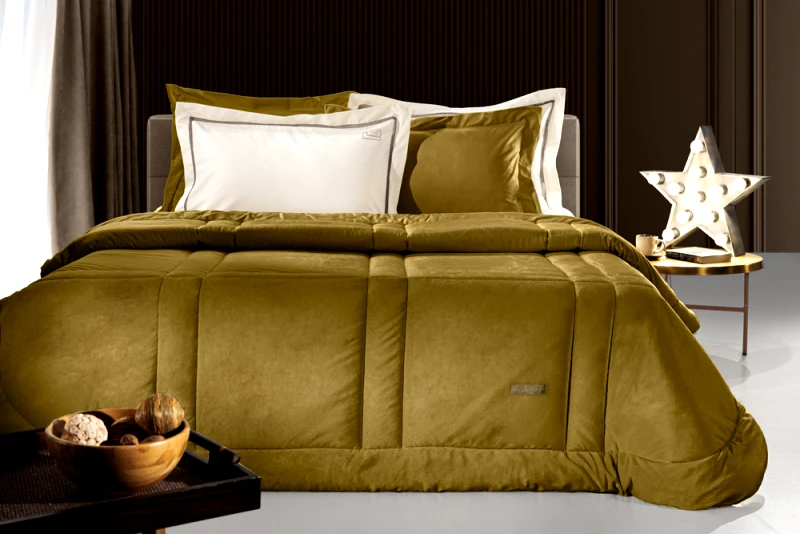 Guy Laroche Πάπλωμα Υπέρδιπλο 220x240εκ. Crystal Velvet Golden Guy Laroche (Ύφασμα: Βελούδο, Μέγεθος: Υπέρδιπλα) - Guy Laroche - 5206480636110