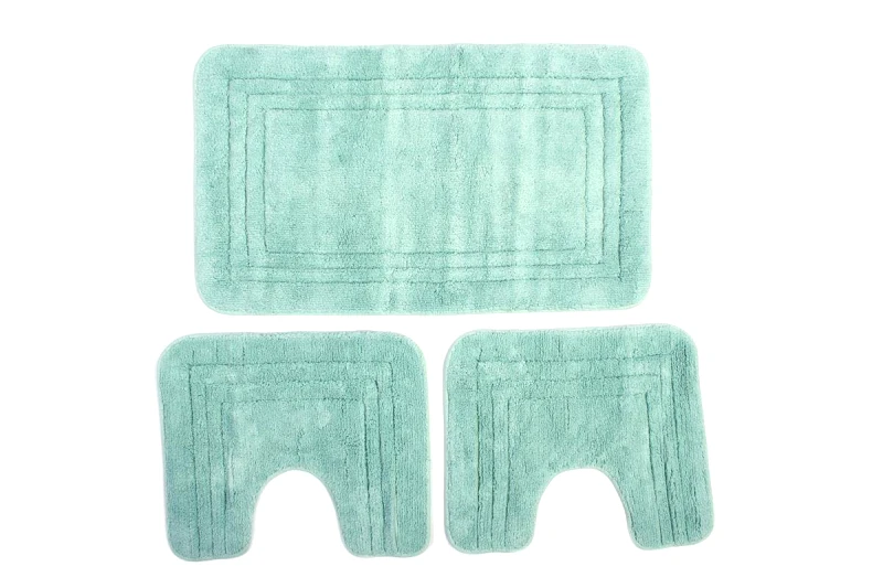 DimCol Ταπέτο Μπάνιου Σετ 3 τμχ Βαμβακερό Light Aqua ZUCCHI DimCol (Ύφασμα: Βαμβάκι 100%, Χρώμα: Aqua) - DimCol - 33123010002