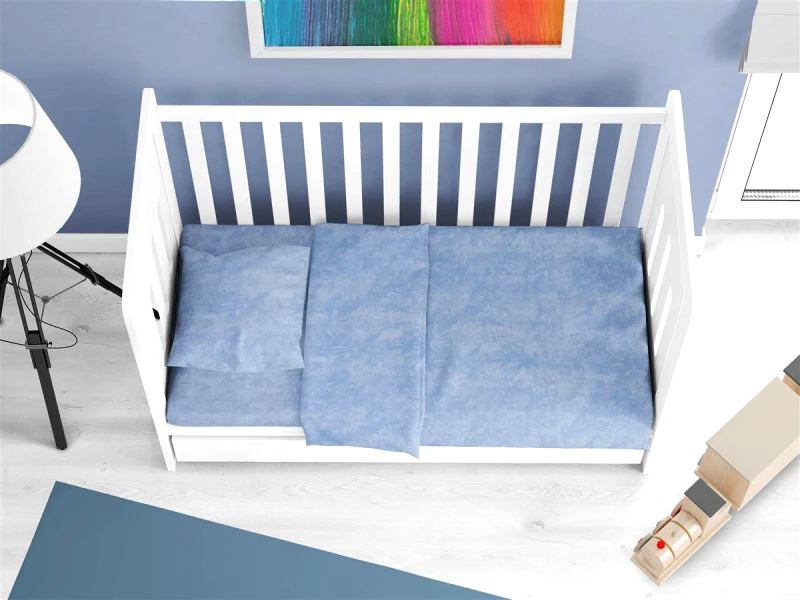 DimCol Παπλωματοθήκη Βαμβακερή Κούνιας Premium Shadow 614 120X160 Sky Blue DimCol (Ύφασμα: Βαμβάκι 100%, Χρώμα: Μπλε, Μέγεθος: Κούνιας) - DimCol - 31130821003