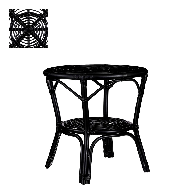 MSA DECORATION Τραπεζάκι Rattan Μαύρο 55x55x56εκ. Zambia MSA 20-27-123 (Χρώμα: Μαύρο, Υλικό: Ραττάν) - MSA DECORATION - 20-27-123