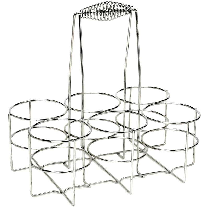 ESPIEL Μπουκαλοθήκη 6 Θέσεων Μεταλλική Inox ESPIEL 32x22x32εκ. MTT152 (Υλικό: Μεταλλικό, Χρώμα: Inox) - ESPIEL - MTT152