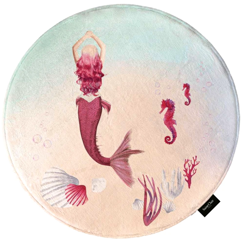 Saint Clair Χαλί Memory Foam Στρογγυλό 100εκ. Softy Mermaid Saint Clair - Saint Clair - 5206480585920