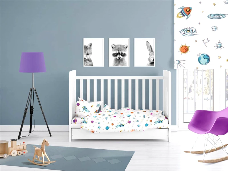 DimCol Κατωσέντονο Με Λάστιχο Βαμβακερό Κούνιας 70x140+15εκ. Space 188 White DimCol (Ύφασμα: Βαμβάκι 100%, Τύπος κατωσέντονου: Με Λάστιχο, Χρώμα: Λευκό, Μέγεθος: Μεμονωμένο) - DimCol - 31112019013