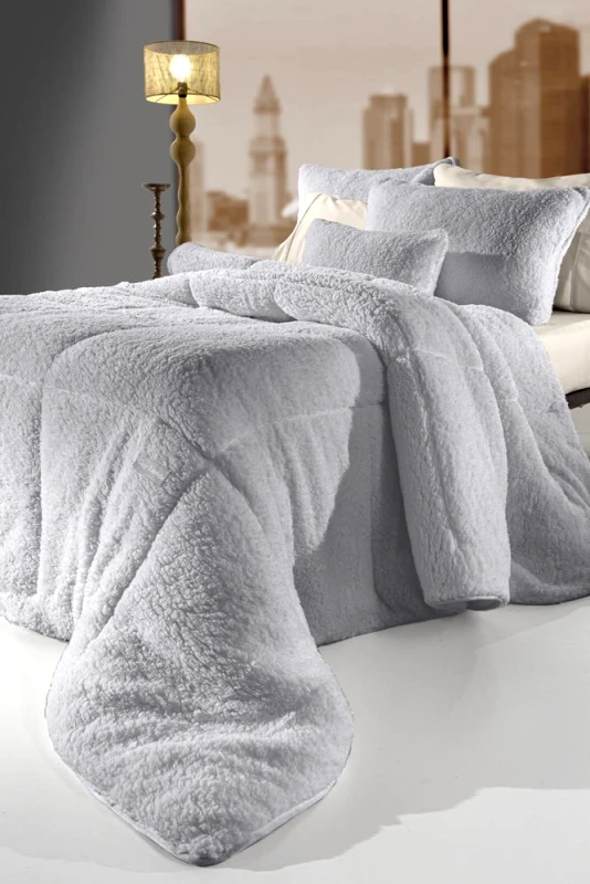 Guy Laroche Κουβερτοπάπλωμα Υπέρδιπλο 220x240εκ. Συνθετική Γούνα Mouton Silver Guy Laroche (Ύφασμα: Polyester, Χρώμα: Ασημί ) - Guy Laroche - 5206480608438