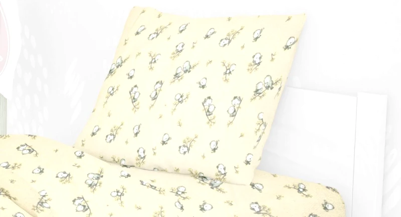 DimCol Μαξιλαροθήκη Παιδική Φανελένια 50x70εκ. Birds 16 Ecrou DimCol (Ύφασμα: Φανέλα, Χρώμα: Εκρού ) - DimCol - 1925853108601678