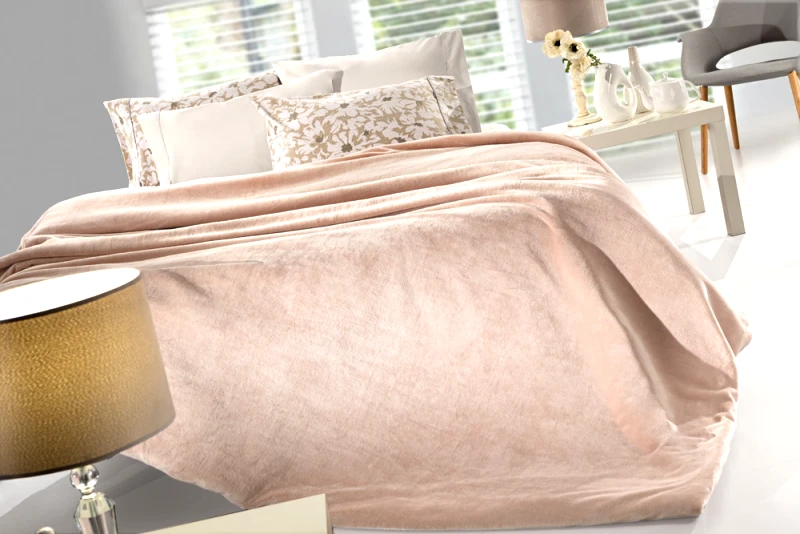 Guy Laroche Κουβέρτα Με Μαξιλαροθήκη Flannel Μονή Velvet Pudra 160x240εκ. Guy Laroche (Υλικό: Flannel 100%, Μέγεθος: Μονά) - Guy Laroche - 5206480634666