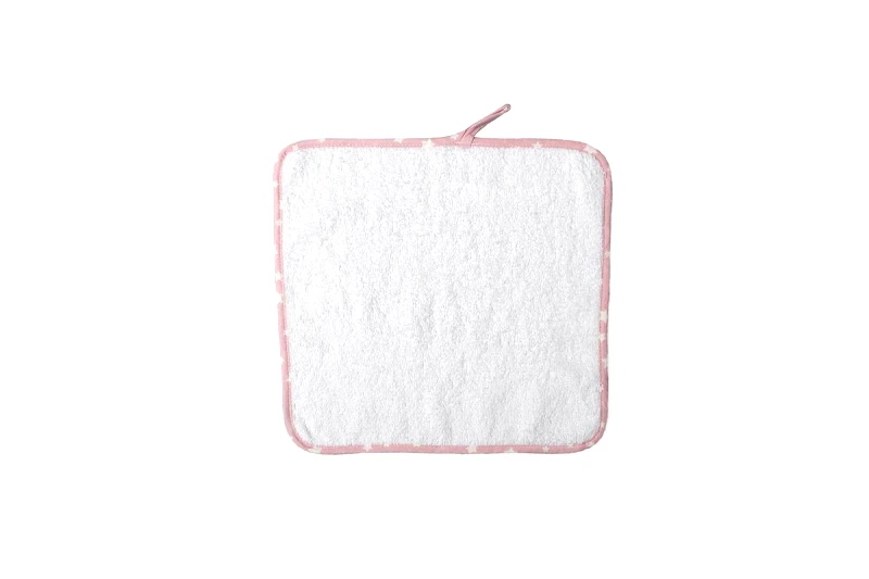 DimCol Λαβέτα Ώμου Βαμβακερή 36 Λευκή-Ροζ 30x30εκ. DimCol (Σετ 6 Τεμάχια) (Ύφασμα: Βαμβάκι 100%, Χρώμα: Λευκό) - DimCol - 31120202005