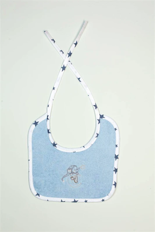 DimCol Σαλιάρα Βαμβακερή Με Κέντημα Dreaming Elephant 166 25x25εκ. Σιέλ DimCol (Σετ 6 Τεμάχια) (Ύφασμα: Βαμβάκι 100%, Χρώμα: Σιέλ) - DimCol - 31140718020